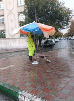 مهار بارندگی های اخیر در معابر منطقه ۴تهران/ استقرار چترهای کارگری در شمال شرق تهران