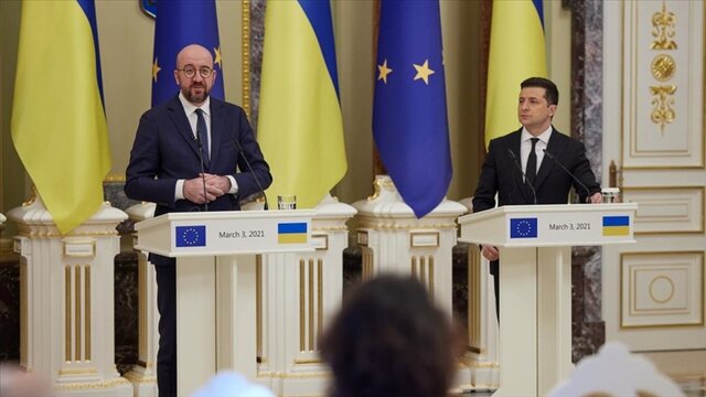 رایزنی زلنسکی با رئیس شورای اروپا پیرامون بحران اوکراین