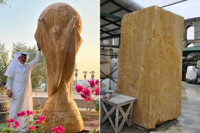 بزرگترین کاپ جام جهانی در قطر ساخته شد بزرگترین کاپ جام جهانی در قطر ساخته شد