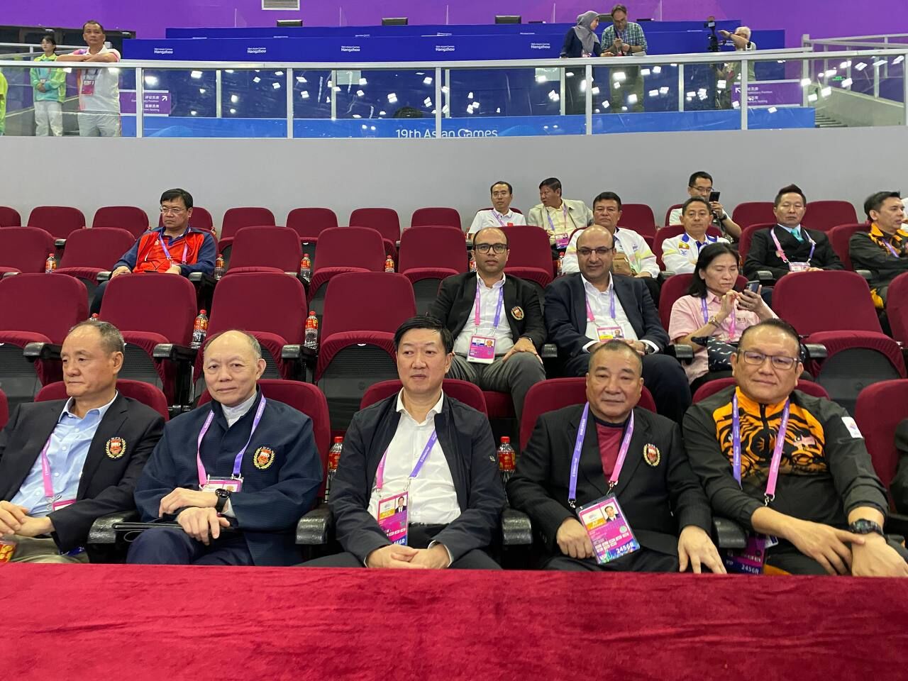 حضور وزیر ورزش و رئیس کمیته المپیک چین در محل مسابقات ووشو