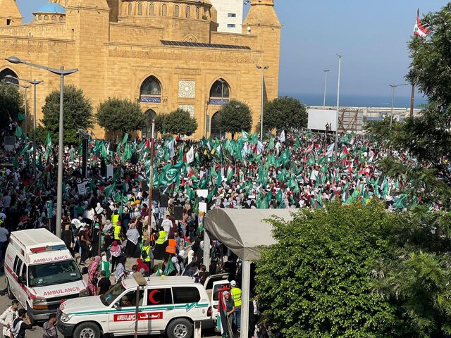 تظاهرات گسترده در لبنان و مراکش در حمایت از غزه تظاهرات گسترده در لبنان و مراکش در حمایت از غزه