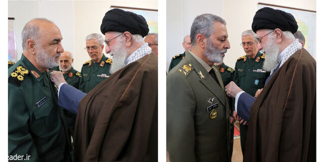اعطای نشان فتح به فرماندهان کل ارتش و سپاه اعطای نشان فتح به فرماندهان کل ارتش و سپاه