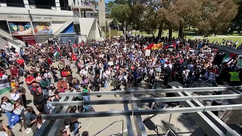 دانشجویان دانشگاه سن‌فرانسیسکوی آمریکا به موج اعتراض‌ها علیه اسرائیل پیوستند