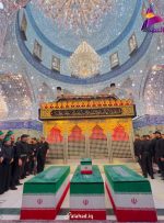 طواف پیکر رهبر شهید در حرم مطهر حضرت امیرالمومنین (ع) + فیلم